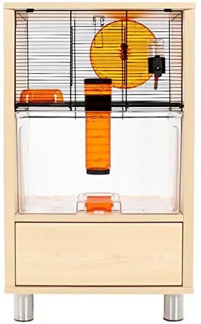 Clapier, Cage à Hamster, Gerbille, Petits Rongeurs et Souris BENNI, En  bois, avec 3 étages et 3 rampes, grandes Fenêtres transparentes en  plexiglas, 115 x 60 x 58 cm acheter en ligne à bas prix